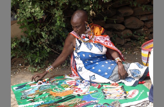 A Maasai lady at Olepolos