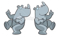 Dangerous dancing with rhinos